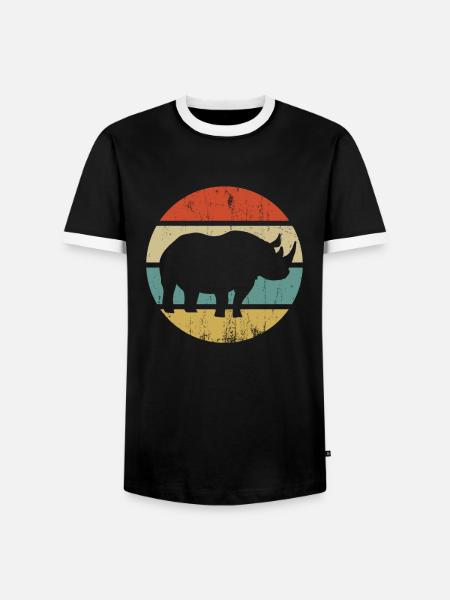 Nashorn Rhinozeros - Männer Kontrast-T-Shirt - Schwarz/Weiß