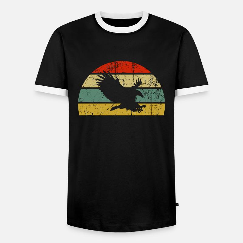 Eagle - Men's Ringer Shirt - black/white