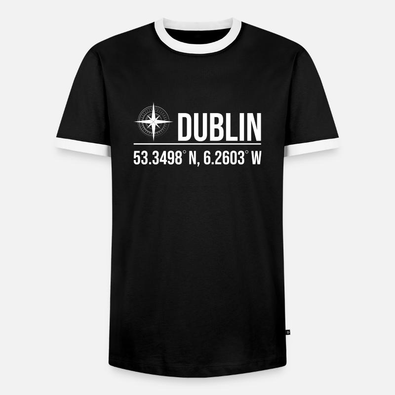 Dublin - Men's Ringer Shirt - black/white