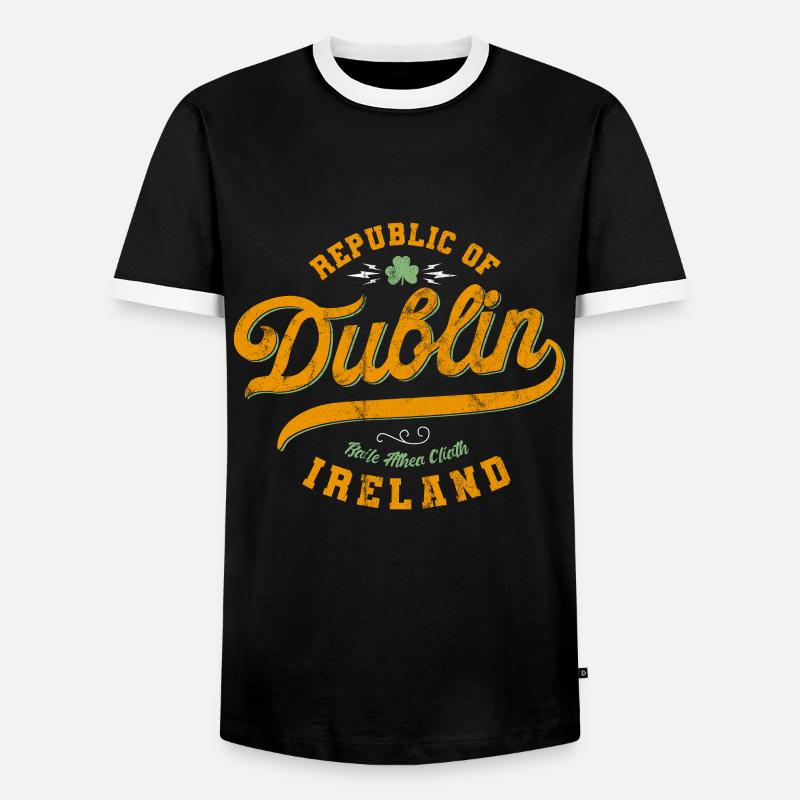Dublin - Männer Kontrast-T-Shirt - Schwarz/Weiß