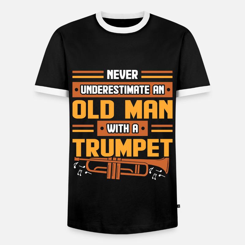 Trompete - Männer Kontrast-T-Shirt - Schwarz/Weiß