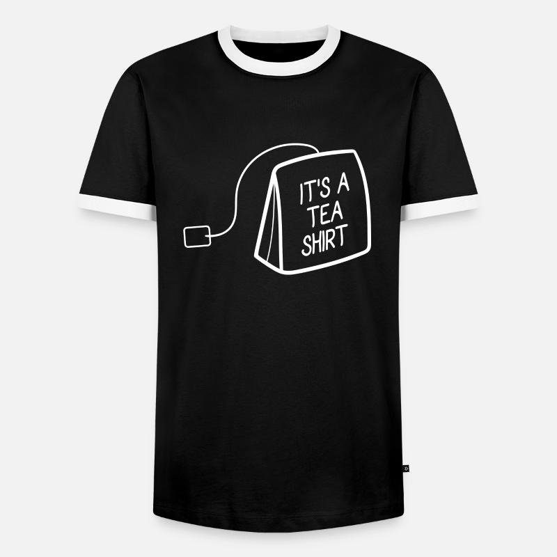 tea - Men's Ringer Shirt - black/white