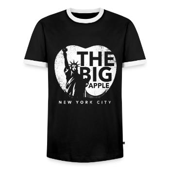 New York - Männer Kontrast-T-Shirt - Schwarz/Weiß - Vorne - AI Model Female 172 light (172cm) & AI Model Male 178 light (178cm)