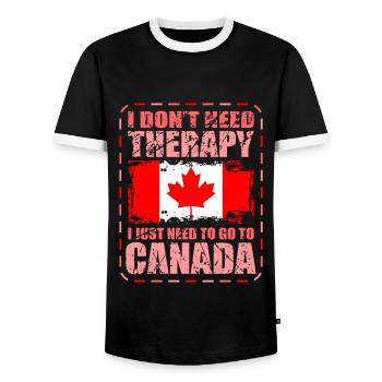 Canada - T-shirt contrasté Homme - noir/blanc - Devant - AI Model Female 172 light (172cm) & AI Model Male 178 light (178cm)