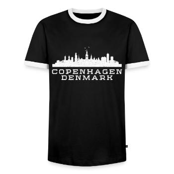 Denmark - Men's Ringer Shirt - black/white - Front - AI Model Female 172 light (172cm) & AI Model Male 178 light (178cm)