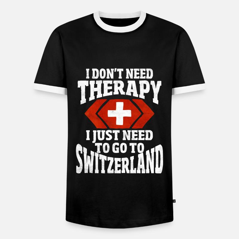 Schweiz Schweizer Geschenkidee - Männer Kontrast-T-Shirt - Schwarz/Weiß