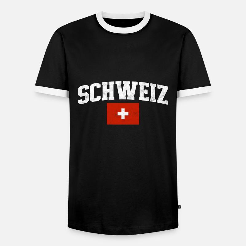 Schweiz Schweizer Geschenkidee - Männer Kontrast-T-Shirt - Schwarz/Weiß