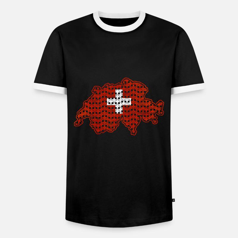 Schweiz Schweizer Geschenkidee - Männer Kontrast-T-Shirt - Schwarz/Weiß
