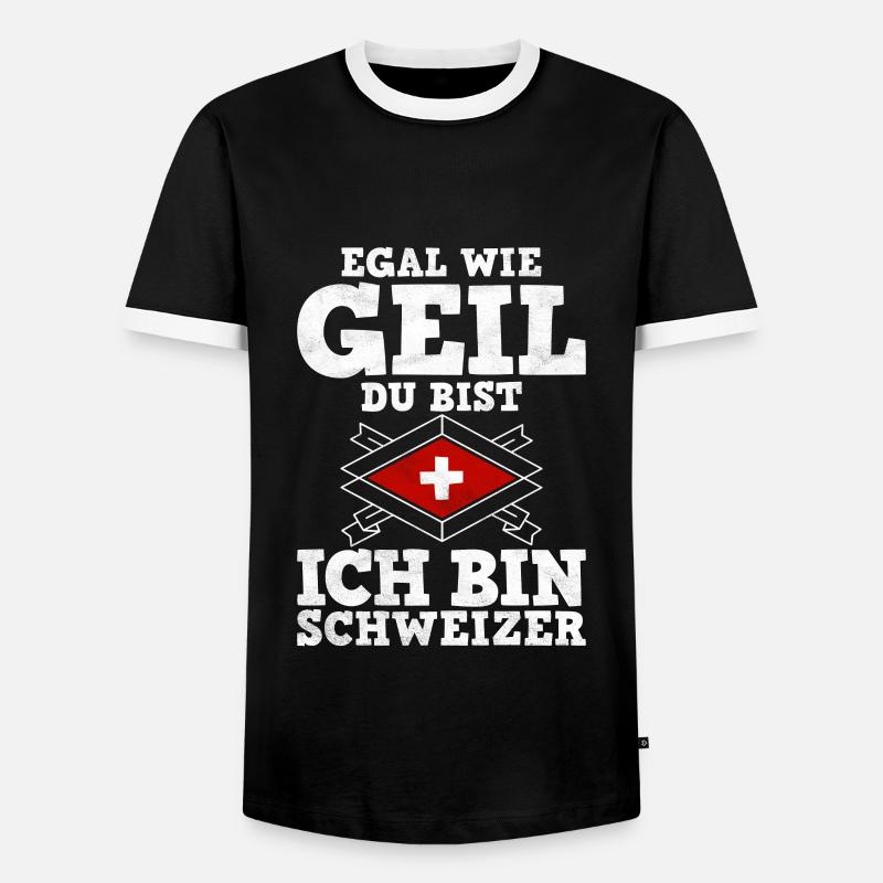Schweiz Schweizer Geschenkidee - Männer Kontrast-T-Shirt - Schwarz/Weiß
