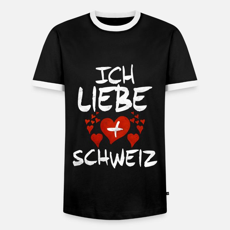 Schweiz Schweizer Geschenkidee - Männer Kontrast-T-Shirt - Schwarz/Weiß