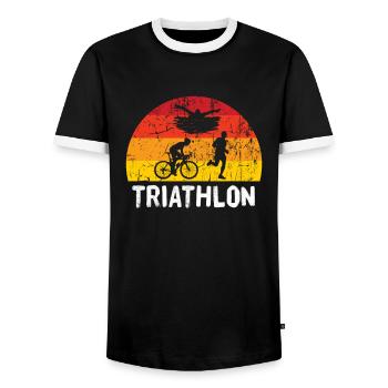 Triathlon - T-shirt contrasté Homme - noir/blanc - Devant - AI Model Female 172 light (172cm) & AI Model Male 178 light (178cm)