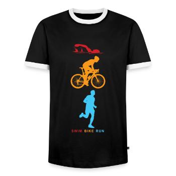 Triathlon - T-shirt contrasté Homme - noir/blanc - Devant - AI Model Female 172 light (172cm) & AI Model Male 178 light (178cm)