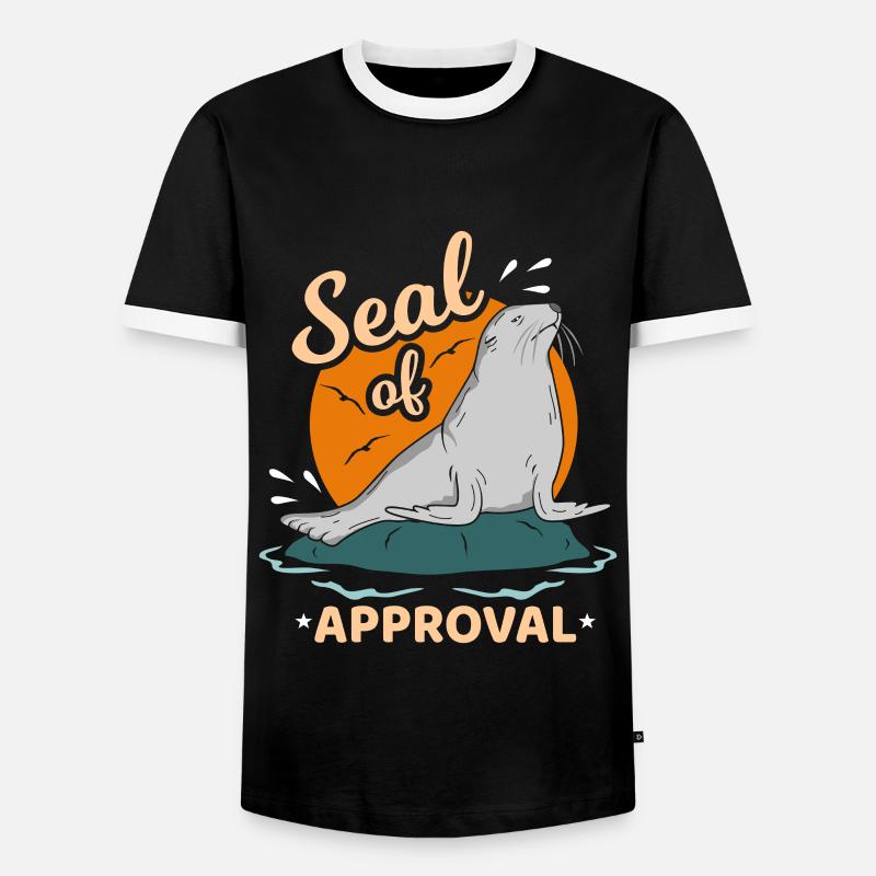 Robbe - Männer Kontrast-T-Shirt - Schwarz/Weiß