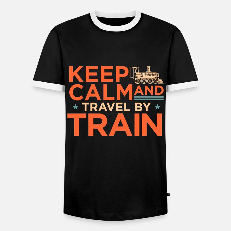 train - Men's Ringer Shirt - black/white