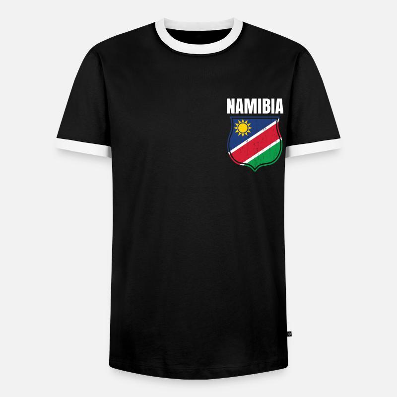 Namibia - Men's Ringer Shirt - black/white