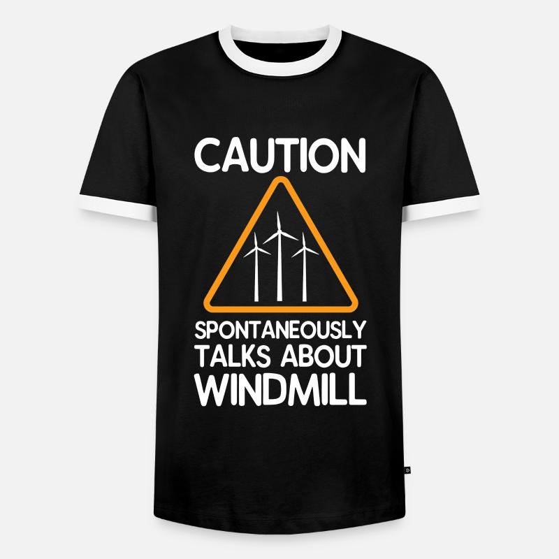 Windmühle - Männer Kontrast-T-Shirt - Schwarz/Weiß