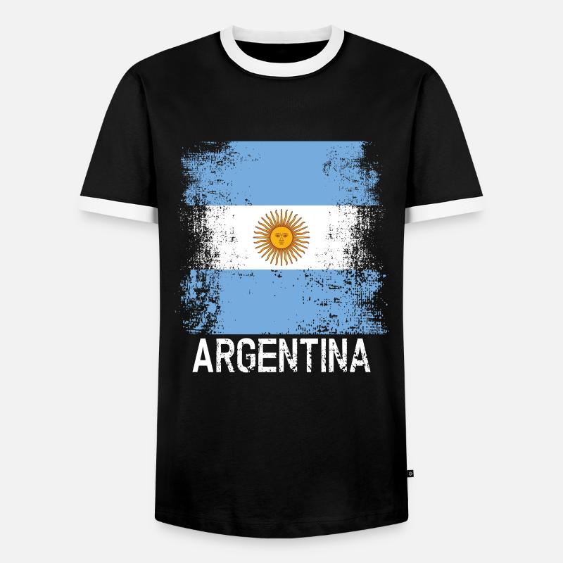 Argentinien - Männer Kontrast-T-Shirt - Schwarz/Weiß