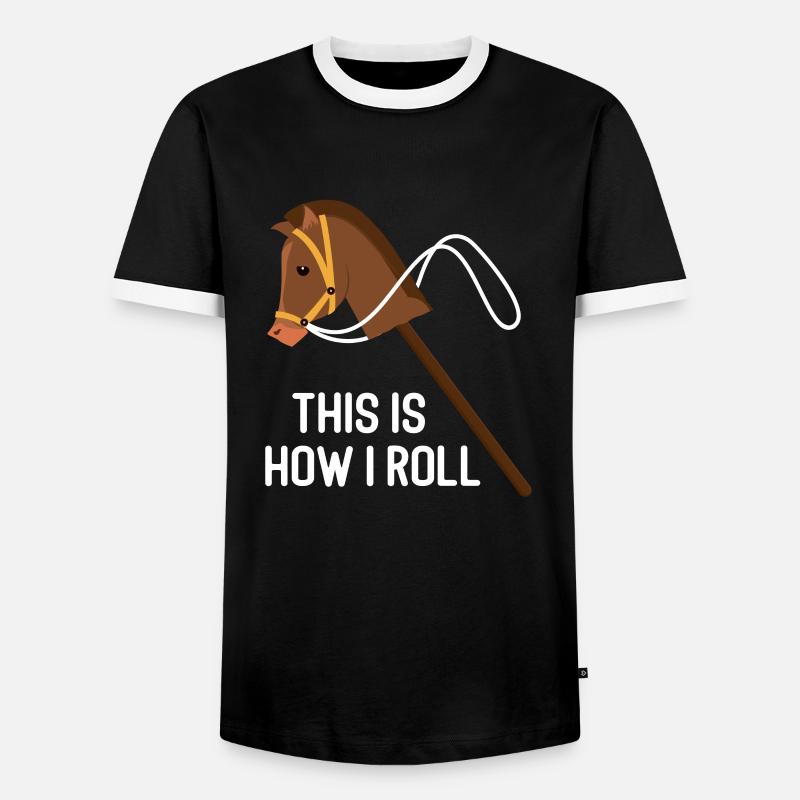Pferd - Männer Kontrast-T-Shirt - Schwarz/Weiß