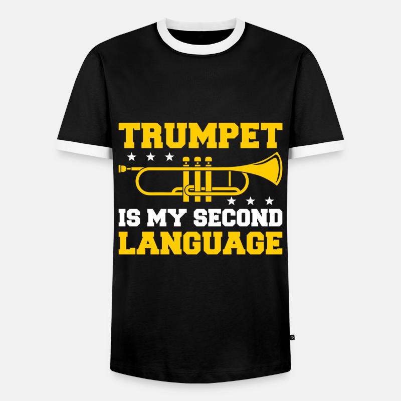 Trompete - Männer Kontrast-T-Shirt - Schwarz/Weiß