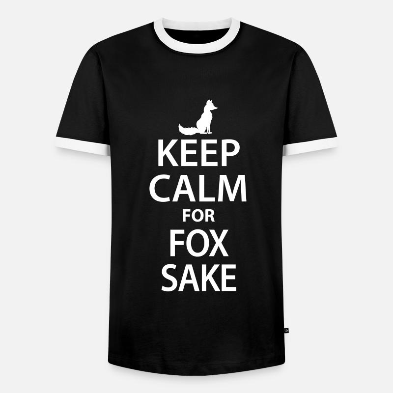 Fuchs - Männer Kontrast-T-Shirt - Schwarz/Weiß