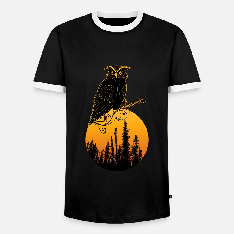 Eule Vogel Nette Geschenkidee - Männer Kontrast-T-Shirt - Schwarz/Weiß