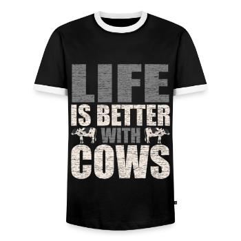Kuh Liebhaber Kuh Bauer Geschenkidee - Männer Kontrast-T-Shirt - Schwarz/Weiß - Vorne - AI Model Female 172 light (172cm) & AI Model Male 178 light (178cm)