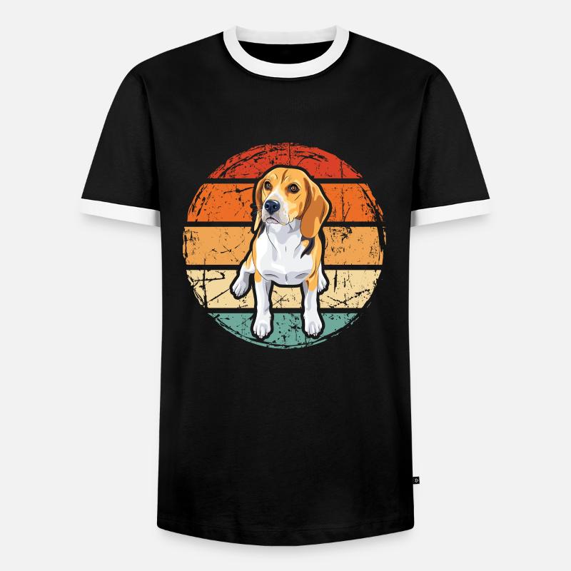 beagle - Men's Ringer Shirt - black/white
