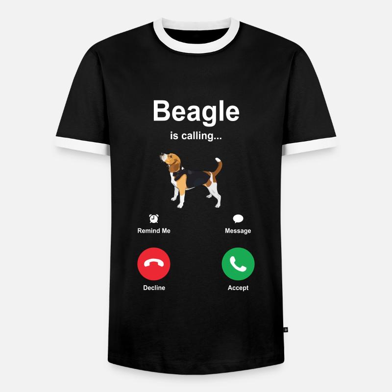 Beagle Hündchen Geschenkidee - Männer Kontrast-T-Shirt - Schwarz/Weiß