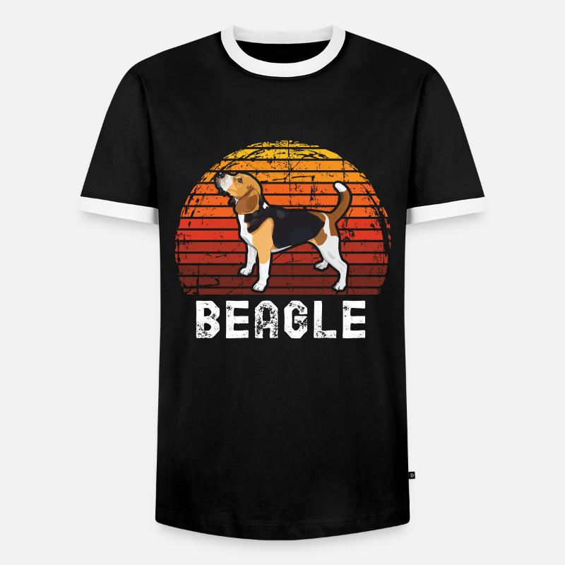 beagle - Men's Ringer Shirt - black/white