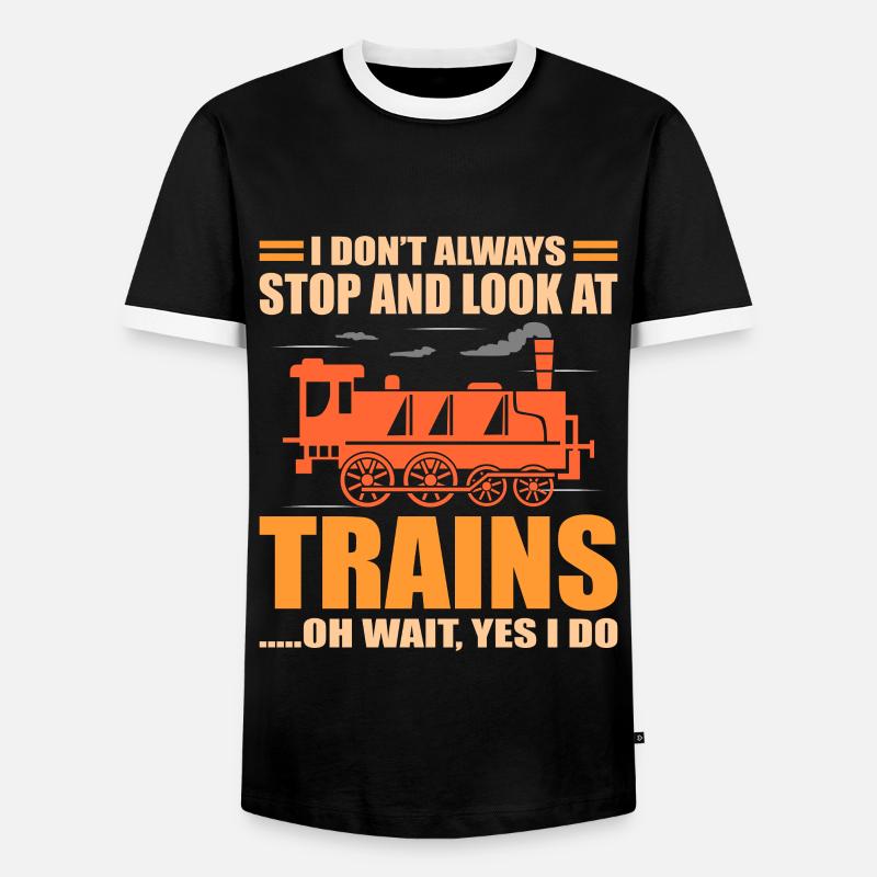 train - Men's Ringer Shirt - black/white