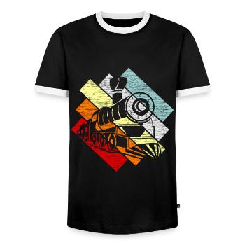 Zug Züge Modeleisenbahn Eisenbahn Geschenk - Männer Kontrast-T-Shirt - Schwarz/Weiß - Vorne - AI Model Female 172 light (172cm) & AI Model Male 178 light (178cm)