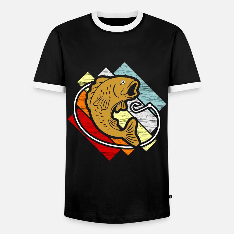 Fischen - Männer Kontrast-T-Shirt - Schwarz/Weiß