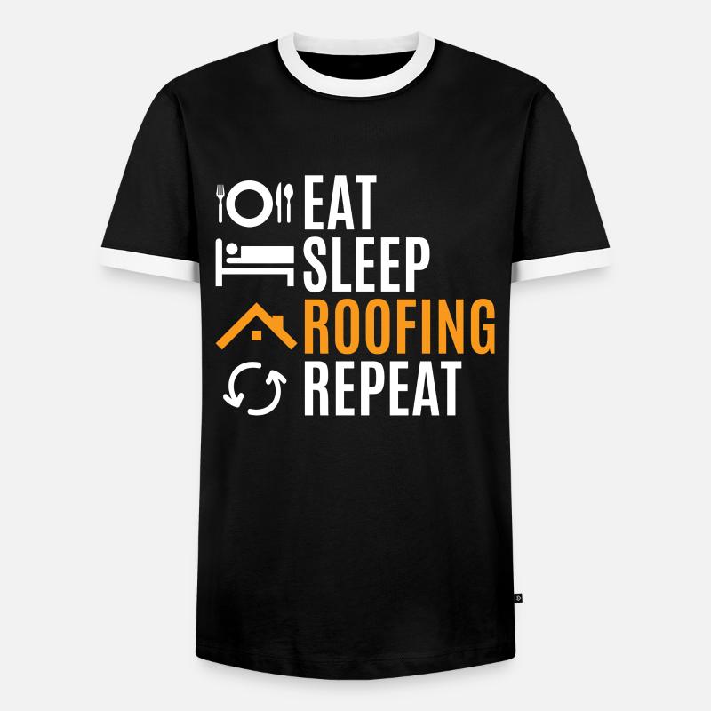 Dachdecker - Männer Kontrast-T-Shirt - Schwarz/Weiß