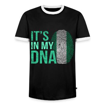 Nigeria - T-shirt contrasté Homme - noir/blanc - Devant - AI Model Female 172 light (172cm) & AI Model Male 178 light (178cm)