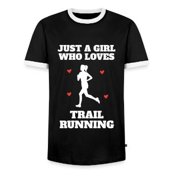 Montagne Trail Running Fille Femme - T-shirt contrasté Homme - noir/blanc - Devant - AI Model Female 172 light (172cm) & AI Model Male 178 light (178cm)