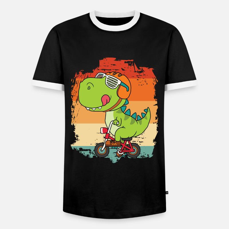 dinosaur - Men's Ringer Shirt - black/white