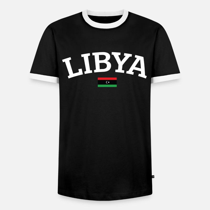 Libyen - Männer Kontrast-T-Shirt - Schwarz/Weiß