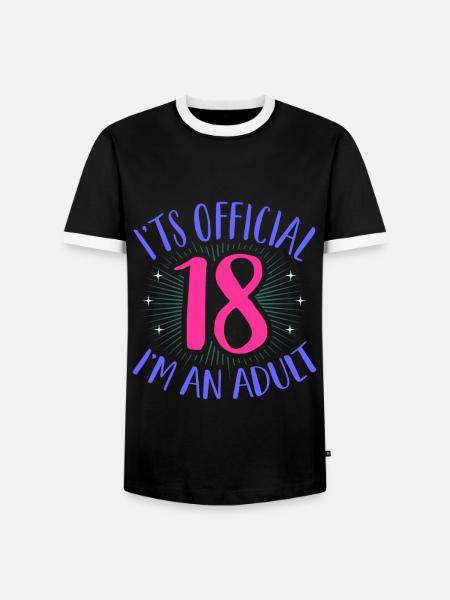 18th birthday - Men's Ringer Shirt - black/white