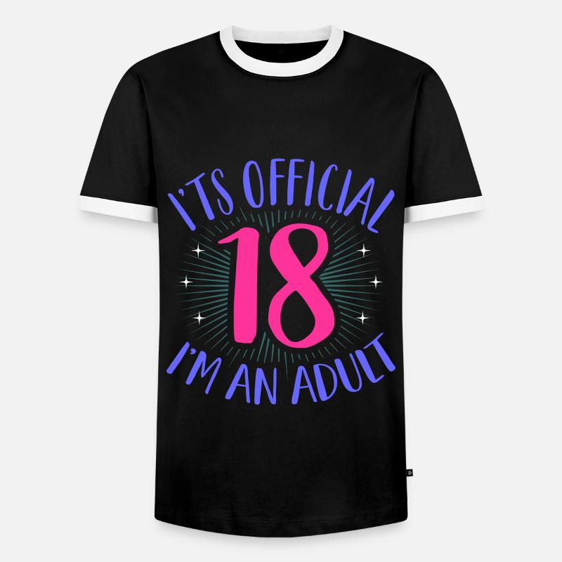 18th birthday - Men's Ringer Shirt - black/white