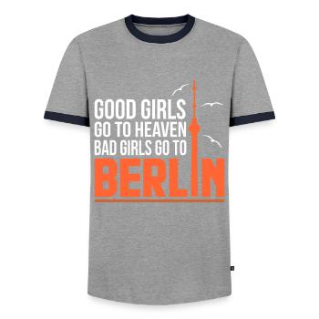 Berlin - T-shirt contrasté Homme - gris/marine  - Devant - AI Model Female 172 light (172cm) & AI Model Male 178 light (178cm)