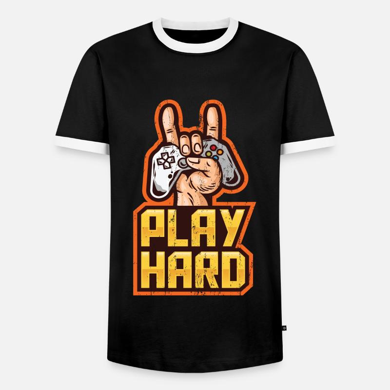 Computer Gaming - Männer Kontrast-T-Shirt - Schwarz/Weiß