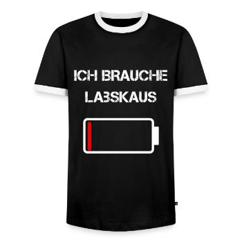 Labskaus Love - Männer Kontrast-T-Shirt - Schwarz/Weiß - Vorne - AI Model Female 172 light (172cm) & AI Model Male 178 light (178cm)