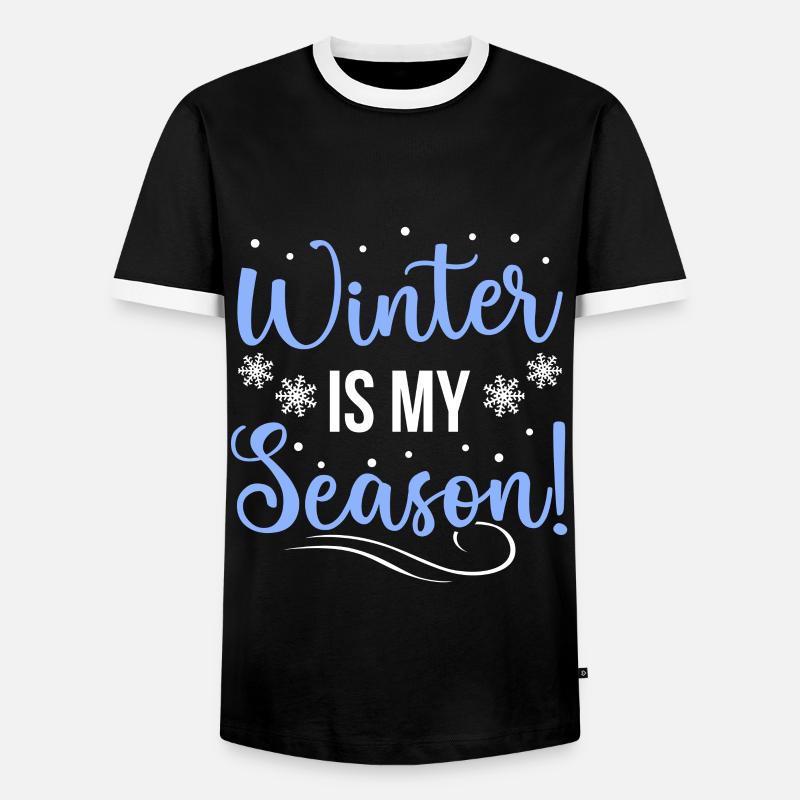 Schnee - Männer Kontrast-T-Shirt - Schwarz/Weiß