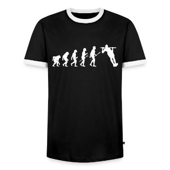 Calisthenics Callisthenics pull up - Men's Ringer Shirt - black/white - Front - AI Model Female 172 light (172cm) & AI Model Male 178 light (178cm)