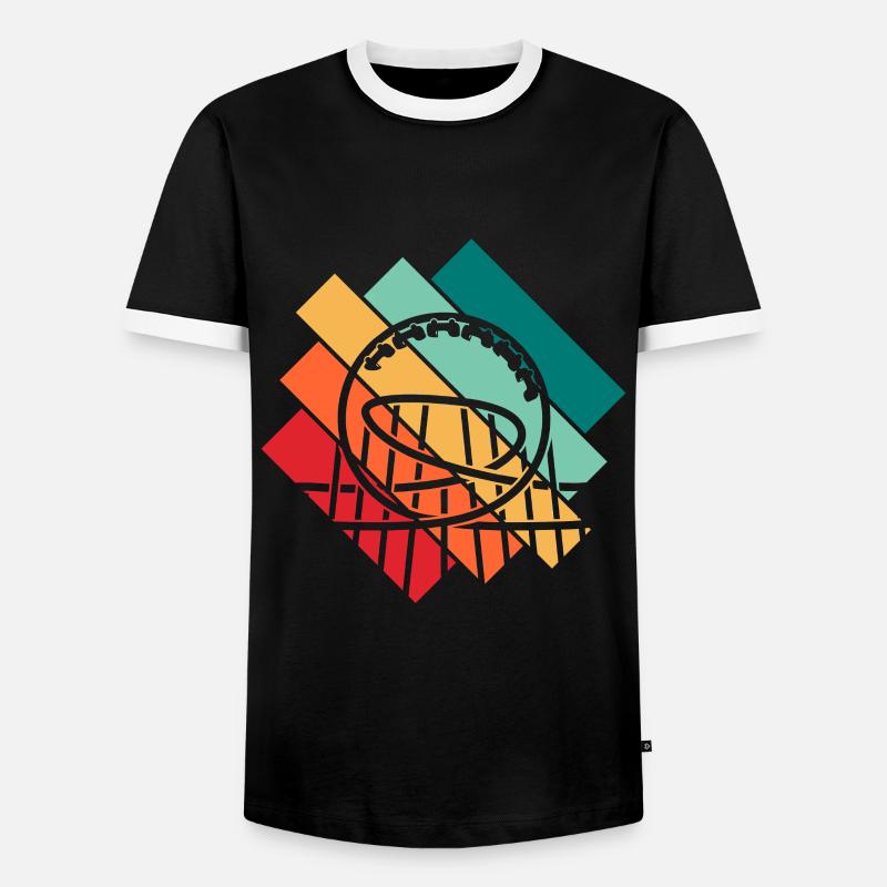 roller coaster - Men's Ringer Shirt - black/white