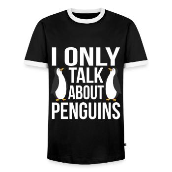 Pingouin - T-shirt contrasté Homme - noir/blanc - Devant - AI Model Female 172 light (172cm) & AI Model Male 178 light (178cm)