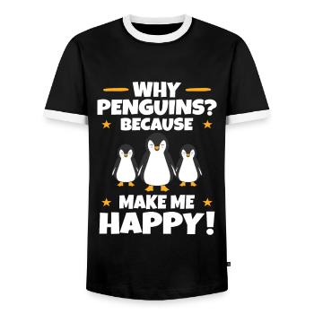 Pingouin - T-shirt contrasté Homme - noir/blanc - Devant - AI Model Female 172 light (172cm) & AI Model Male 178 light (178cm)