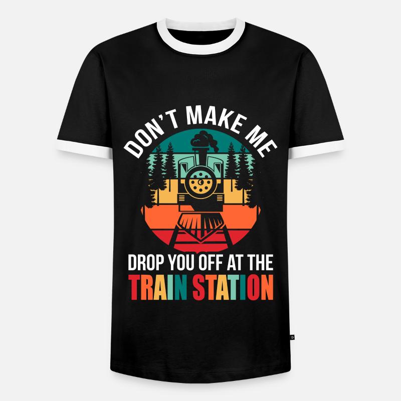 train - Men's Ringer Shirt - black/white