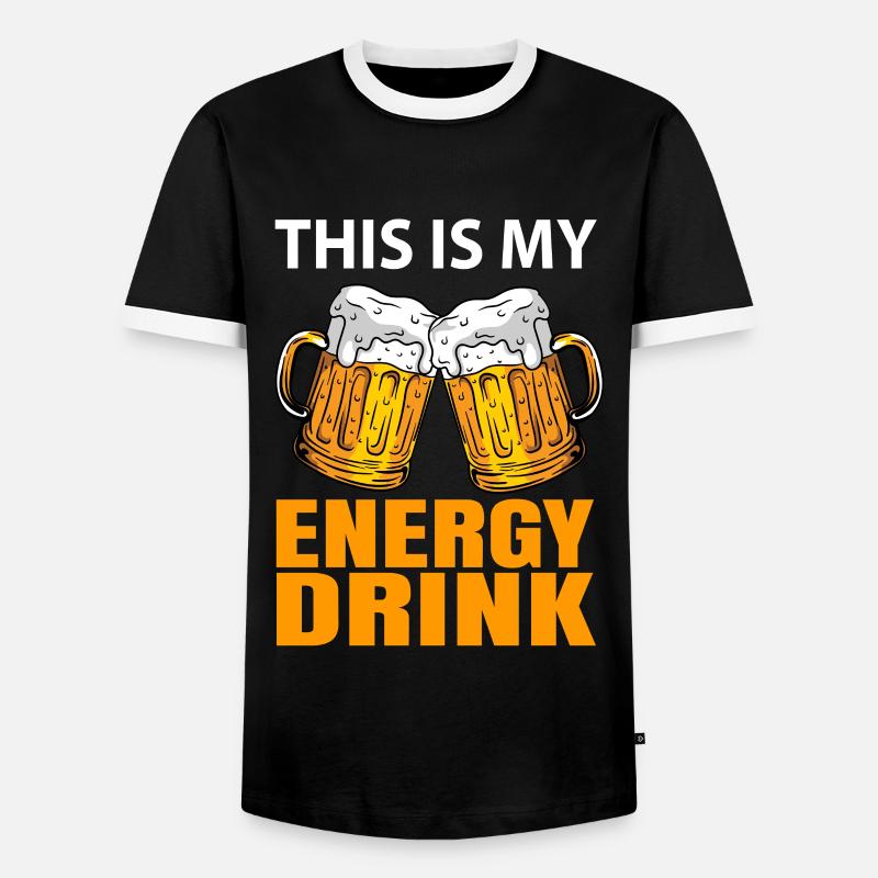 Bier Energy Drink Geschenk - Männer Kontrast-T-Shirt - Schwarz/Weiß