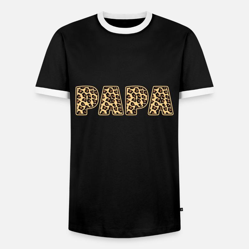 Papa Leopard Pattern Cadeau - T-shirt contrasté Homme - noir/blanc
